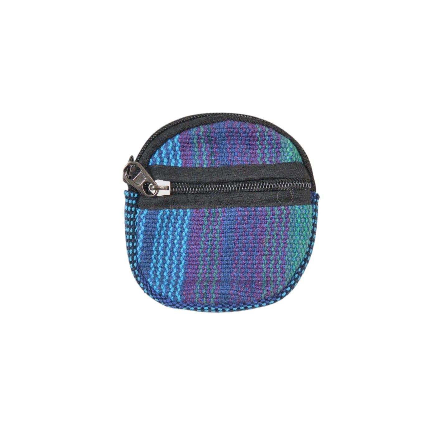 Portemonnaie aus Baumwollstoff mit zwei separaten Fächern. Gestreift in Blau.