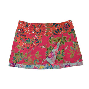 Sommerrock Wenderock Minirock Magenta mit Blumenmuster - Bagelon Short 153 Nijens
