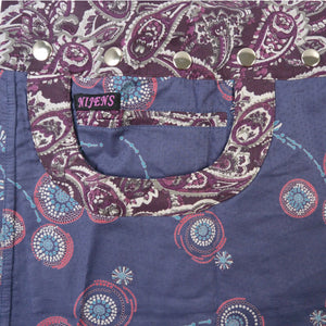 Kurzer Wenderock aus Bio-Baumwolle Lavendel mit floralem und ornamentalen Print