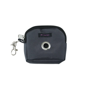 Kleine Beuteltasche mit Gürtelschlaufen, Öse und Karabiner, Nylon Wasserdicht Grau Nijens Shop