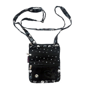 Nijens Schwarze Gassi-Umhängetasche mit Leckerlifach für Hund