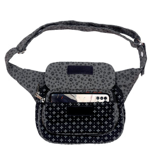 Nijens Gürteltasche Multifunktionale Gassi-Tasche S-XXXL für Hunde Wanderung (Pfoten-Design Grau) - Frankfurt