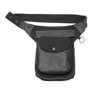 Gassi-Tasche Leder Vintage mit Pfotenherzprägung für Männer und Unisex Nijens Shop