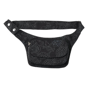 Hip bag Nijens Mainz für Hundefreunde Canvas Print black flowers