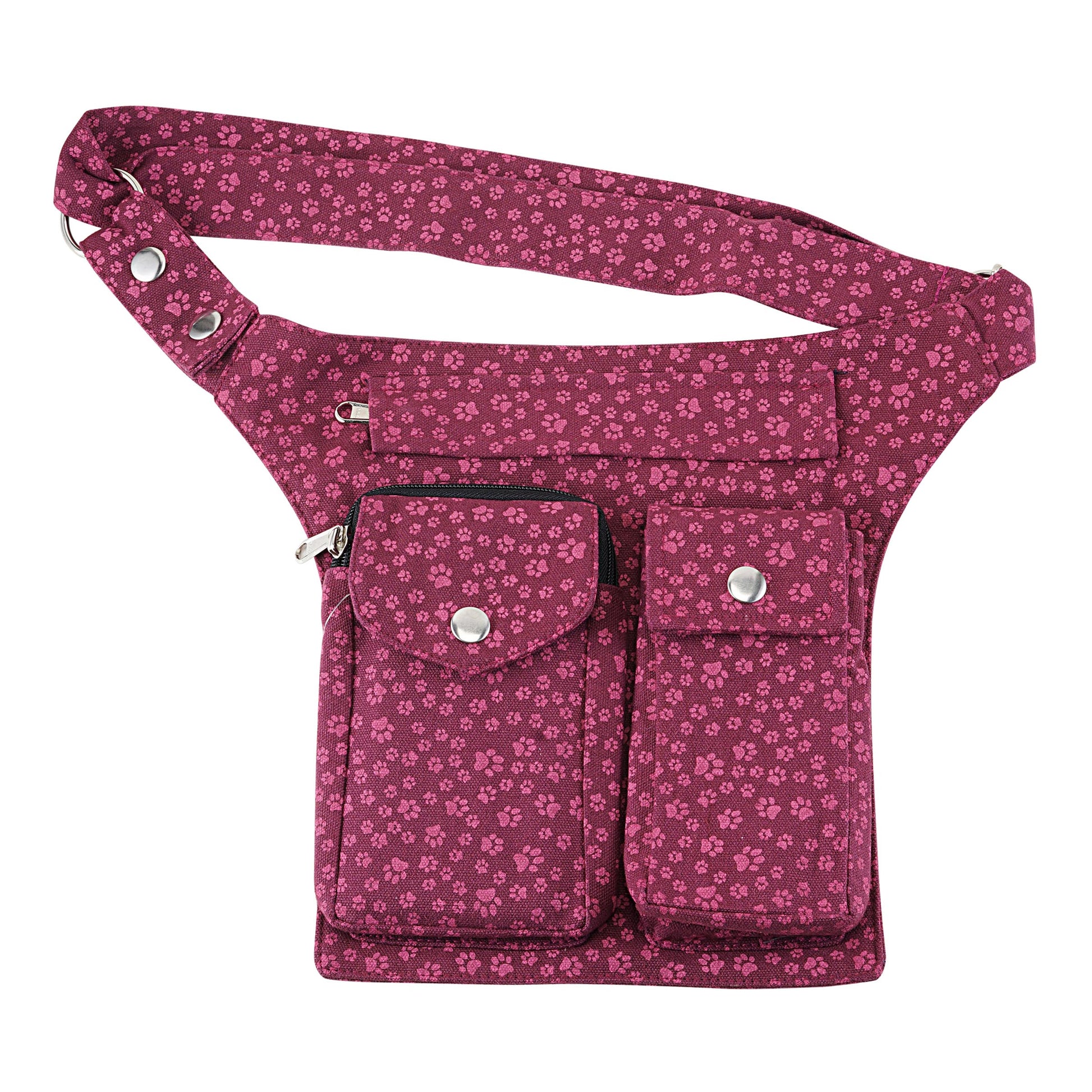 Leckerli-Tube Tasche (Stoff Pfoten Rosa) für Hunde Nijens
