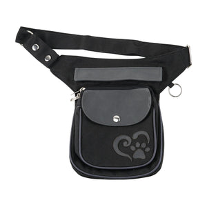 Schwarze Gassi-Tasche Stoff und Kunstleder Pfote&Herz Nijens
