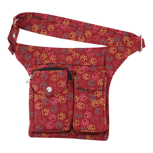 Leckerli-Tube Tasche (Stoff Pfoten Rot) für Hunde Nijens