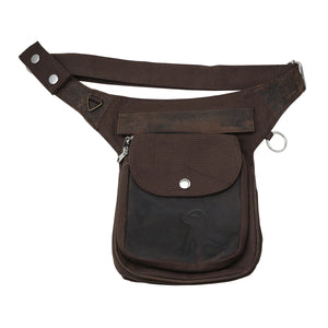 Gassi-Tasche Leder Vintage Schoko-Dunkelbraun mit Prägung Sweet Dog Bag Nijens