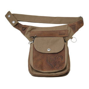 Nijens Gassi-Tasche Leder Wildleder mit Pfotenherzprägung