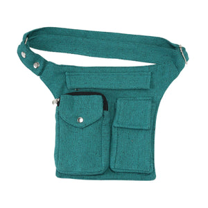 Leckerli-Tube-Tasche Stoff Canvas Einfarbig Cyan Türkisblau