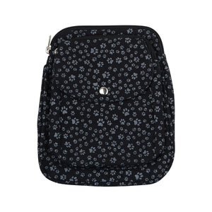 Nijens Leckerli-Beuteltasche Stoff (Schwarz-Grau) Pfoten Motiv für Hundetraining