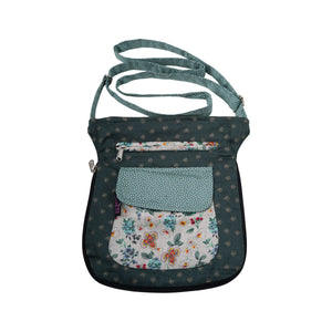 Umhängetasche Nijens Tasche Baumwoll-Stoff grüne Lichtung Blumenmuster