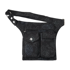 Leckerli-Tube Tasche (Stoff Black Flowers) für Hunde Nijens