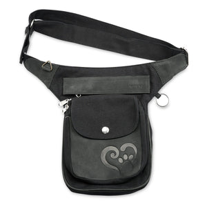 Nijens Hundeleckerli-Beutel S-XXXL - Gassi-Tasche Leder Vintage Schwarz