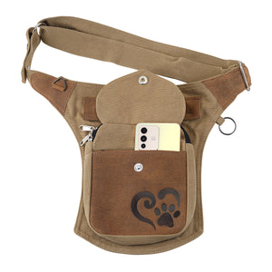 Gassi-Tasche Leder Vintage Braun Wildleder Tasche für Hundebesitzer Nijens 2