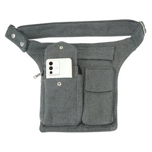 Leckerli-Tube-Tasche Stoff Canvas Einfarbig Grau Nijens 2