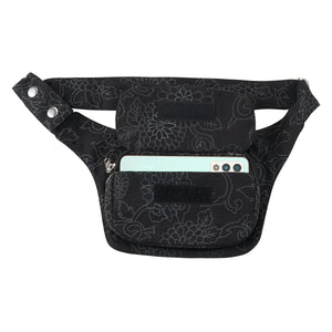 Hip bag Nijens Mainz für Hundefreunde Canvas Print black flowers 2