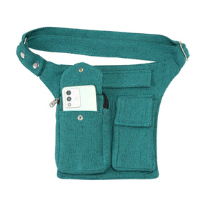 Leckerli-Tube-Tasche Stoff Canvas Einfarbig Türkisblau