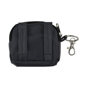 Kleine Beuteltasche mit Gürtelschlaufen, Öse und Karabiner, Nylon Wasserdicht Grau Nijens