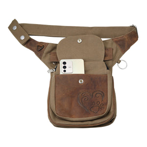 Nijens Gassi-Tasche Leder Wildleder mit Pfotenherzprägung 2