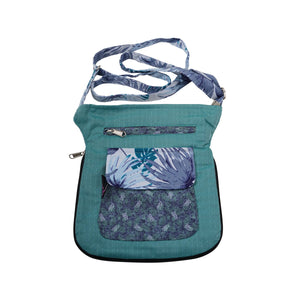 Wendebare Tasche Schultertasche Stoff Türkis-Blau für Frauen Nijens