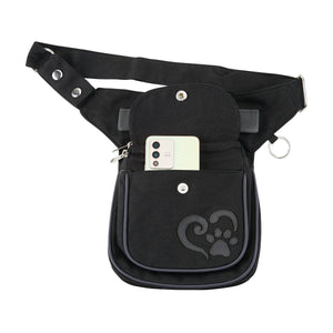 Schwarze Gassi-Tasche Stoff und Kunstleder Pfote&Herz Nijens 2