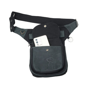 Gassi-Tasche Leder Vintage mit Prägung S-XXXL (Schwarz) Nijens Shop