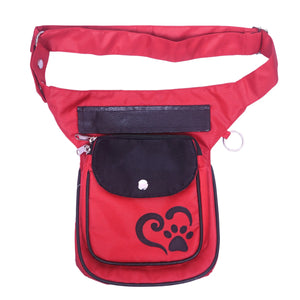 Nijens Wasserdichte Gassi-Tasche, Wetterfeste Leckerli-Tasche S-XXXL mit Hundepfote & Herz