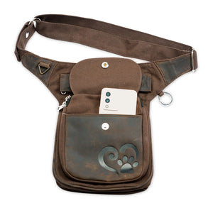 Nijens S-XXXL Futterbeutel mit viel Stauraum - Gassi-Tasche Leder Vintage (Schokoladenbraun) - für Hundetraining Hannover HS 4707 2