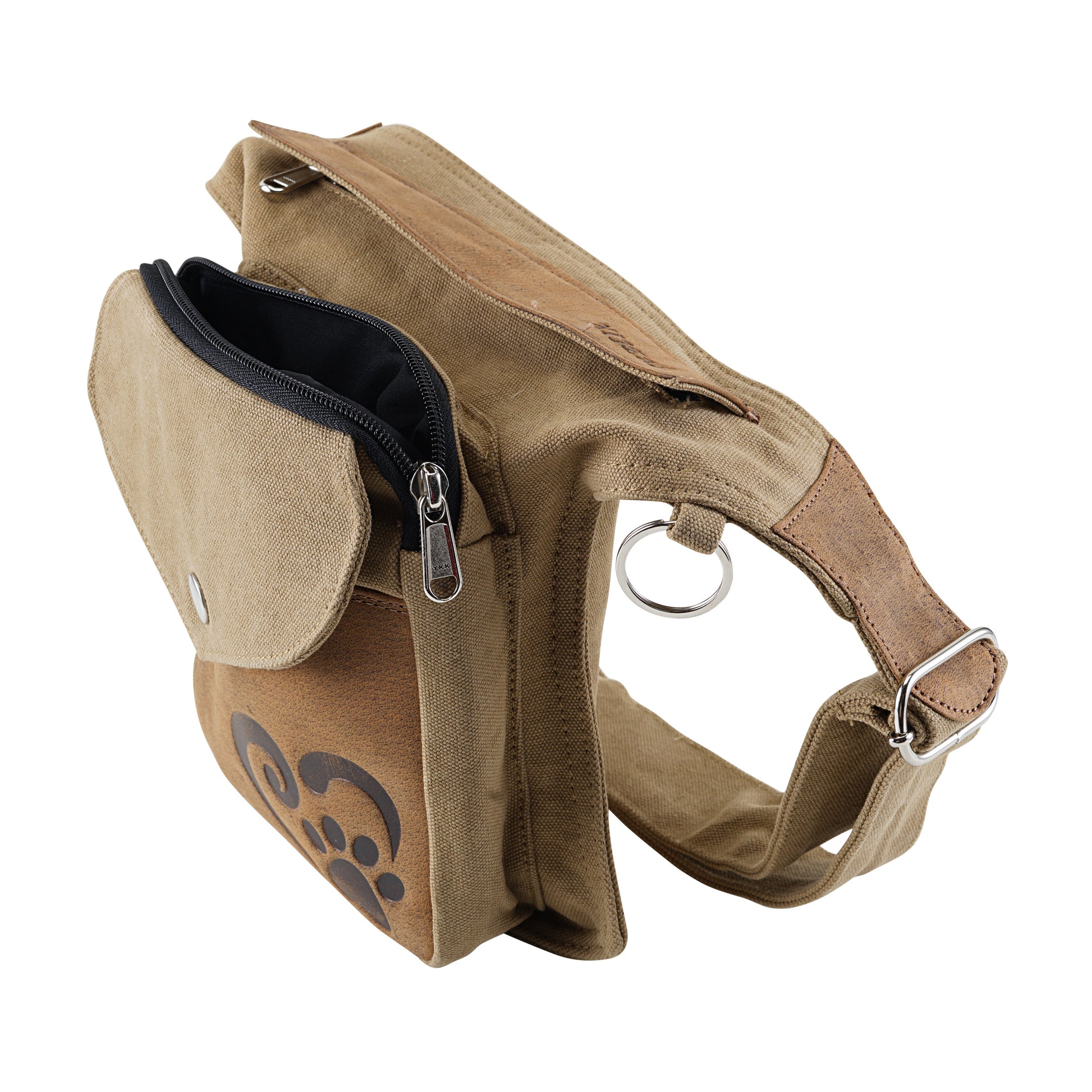 Gassi-Tasche Leder Vintage Braun Wildleder Tasche für Hundebesitzer Nijens 3
