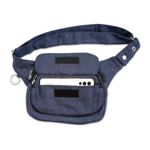 Nijens Multifunktionale Gassi-Tasche S-XXXL für Hunde (Stoff Jeans Dunkelblau) 2