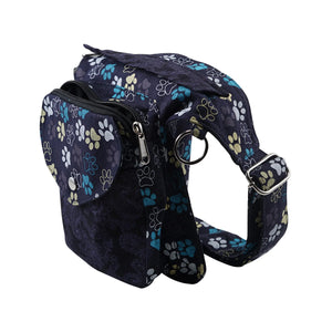 Gassi-Tasche für Hundefreunde Blau-Gelb Pfoten Motiv Nijens