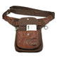 Dog Walking Bag leather vintage brandy with paw heart embossing - Hannover HS 4708