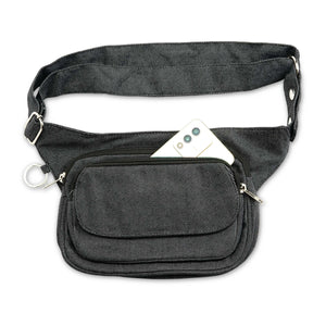 Nijens Hüfttasche Multifunktionale Gassi-Tasche S-XXXL für Hunde (Stoff Jeans Charcoal) 2