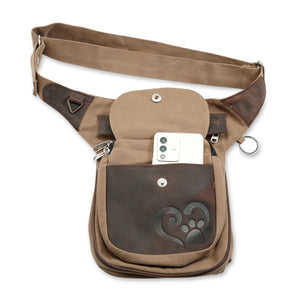Nijens S-XXXL Futterbeutel Gassi-Tasche Leder Braun Pfote&Herz 2