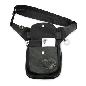 Nijens Hundeleckerli-Beutel S-XXXL - Gassi-Tasche Leder Vintage Schwarz 2