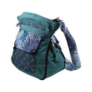 Wendebare Tasche Schultertasche Stoff Türkis-Blau Nijens