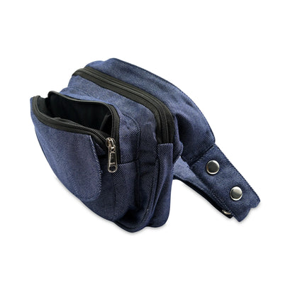 Nijens Multifunktionale Gassi-Tasche S-XXXL für Hunde (Stoff Jeans Dunkelblau) 3