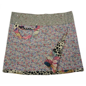 Nijens Skirt Wenderock XL Sommerrock Stoff-Baumwolle mit kleinem Blumenmuster