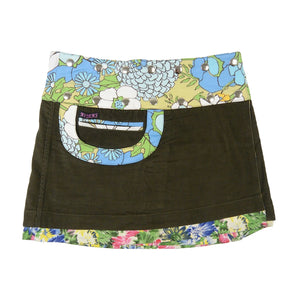 Nijens Wickelrock Minirock Kordrock Stoff Grün