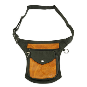 Gassi-Tasche Gürteltasche "Herz mit Hundepfote" Nijens Tasche Kunstleder Braun