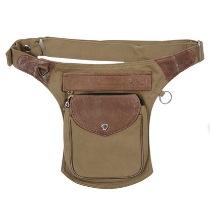 Nijens Gassi-Tasche Leder Vintage Sand für Hundebesitzer Man & Unisex