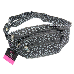 Nijens Bum-Bag Gassi-Tasche für Hundetraining Stoff Charcoal Pfötchen