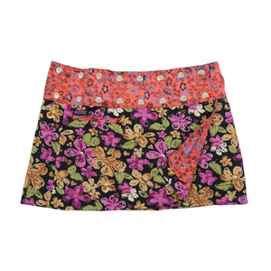 Minirock praktischer kurzer Rock aus Stoff mit Floralen Motive Nijens 3