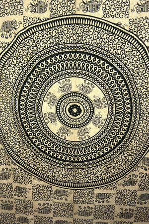 Stoff Wandbild Bettlaken Elefanten klein-219 - NIJENS