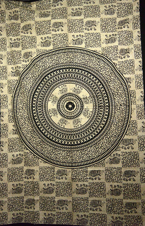 Stoff Wandbild Bettlaken Elefanten klein-219 - NIJENS