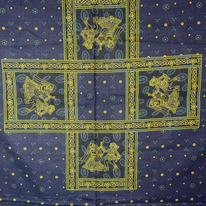 Nijens Hippie Bettlaken Stoff Indigo-Grün Laken 2