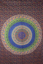 Nijens Indisches Mandala Hippie Bettlaken Stoff Blau-Grün