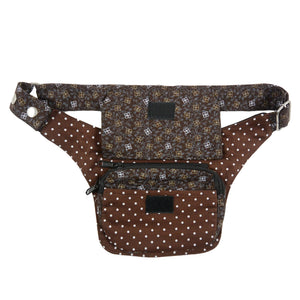 Nijens Bauchtasche Hüfttasche Stoff Braun Polka Dot 2