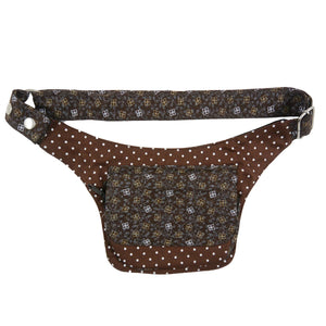 Nijens Bauchtasche Hüfttasche Stoff Braun Polka Dot